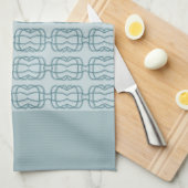 Lichtblauwe gepatterde ontwerper theedoek (Quarter Fold)