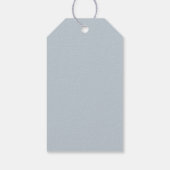 Lichtblauwe geruite teddybeer baby shower cadeaulabel (Achterkant)