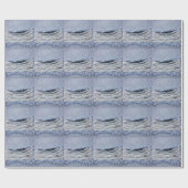 Lichtblauwe gescheurde jeans textuur cadeaupapier (Vlak)