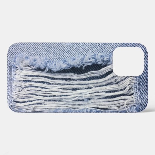 Lichtblauwe gescheurde jeans textuur Case-Mate iPhone case (Achterkant (horizontaal))