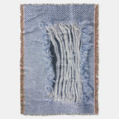 Lichtblauwe gescheurde jeans textuur deken (Voorkant Verticaal)