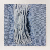 Lichtblauwe gescheurde jeans textuur legpuzzel (Horizontaal)