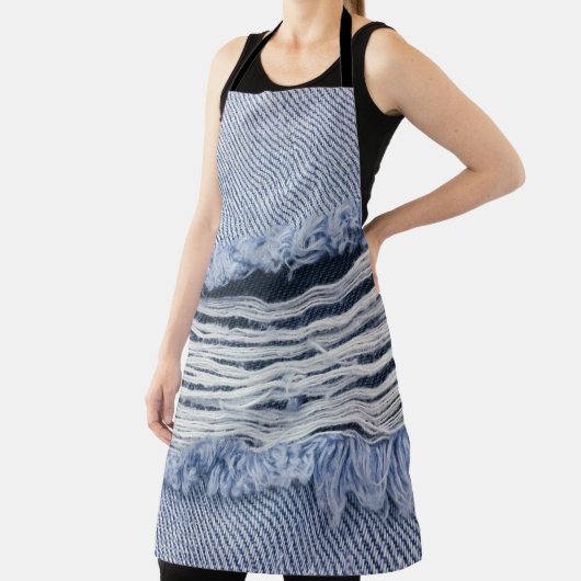 Lichtblauwe gescheurde jeans textuur schort (Insitu)