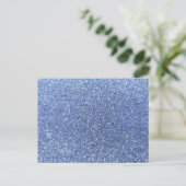 Lichtblauwe glitter briefkaart (Staand voorkant)