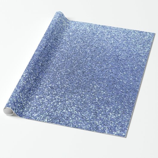 Lichtblauwe glitter cadeaupapier (Uitgerold)
