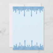 Lichtblauwe glitter druppels, jurk meisje Quincean Kaart (Achterkant)