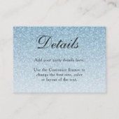 Lichtblauwe Glitter Glam Behuizing Kaart (Voorkant)