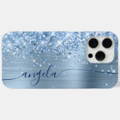 Lichtblauwe Glitterige Glam Navy Onderschrift Case-Mate iPhone Case (Achterkant (horizontaal))