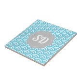Lichtblauwe Golf Aangepaste Monogram Tegeltje (Zijkant)