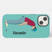 Lichtblauwe golfcase van Case-Mate iPhone Case Hoesje (Achterkant horizontaal)
