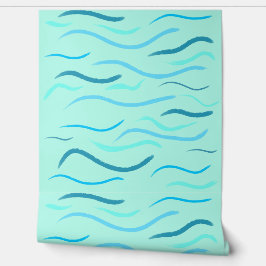Lichtblauwe golven in de oceaan behang