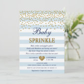 Lichtblauwe gouden streep Confetti Baby Boy Sprink Kaart (Staand voorkant)