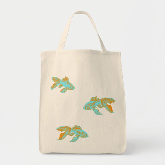 lichtblauwe goudvis tote bag (Voorkant)