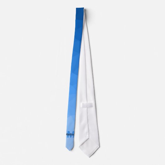 Lichtblauwe gradiënt geometrie mesh patroon Monogr Stropdas (Achterkant)