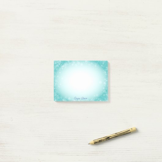 Lichtblauwe Gradiënt Post-it® Notes (Op bureau)