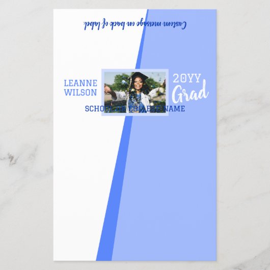 Lichtblauwe Graduatie Custom Candy Bar Wrapper Flyer (Voorkant)