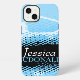 Lichtblauwe grafische dierprint iPhone 13 hoesje