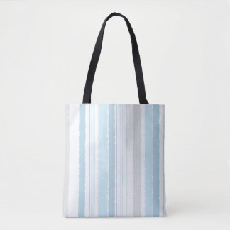 Lichtblauwe grijze aquarel gestreepte tote tas