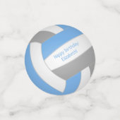 lichtblauwe grijze tiener volleybalverjaardag confetti (Kleine voorkant)