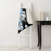 lichtblauwe grijze volleybalsterren , aangepast sherpa deken (In situ)