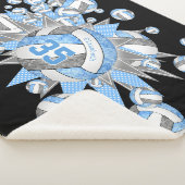 lichtblauwe grijze volleybalsterren , aangepast sherpa deken (3/4)