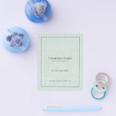 Lichtblauwe groene linnen tekst zwarte typografie flyer (Enkel)