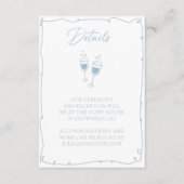 Lichtblauwe Hand Getrokken Bruid en Bruidegom Deta Informatiekaartje (Voorkant)