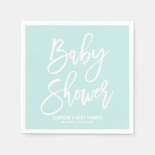 Lichtblauwe handgeletterde Baby showers papieren s Servetten