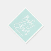 Lichtblauwe handgeletterde Baby showers papieren s Servetten (Hoek)