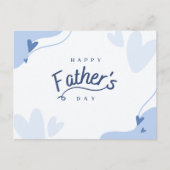 Lichtblauwe hart-thema Happy Vaderdag Briefkaart (Voorkant)