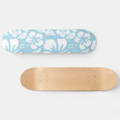 Lichtblauwe Hawaiiaanse tropische hibiscus Persoonlijk Skateboard (Horizontaal)