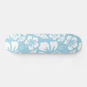 Lichtblauwe Hawaiiaanse tropische hibiscus Persoonlijk Skateboard (Horizontaal)