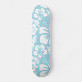 Lichtblauwe Hawaiiaanse tropische hibiscus Persoonlijk Skateboard (Voorkant)
