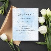 Lichtblauwe hemel zilveren bruiloft programma