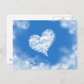 Lichtblauwe hemellijdende hemelgenezende liefde briefkaart (Voorkant / Achterkant)