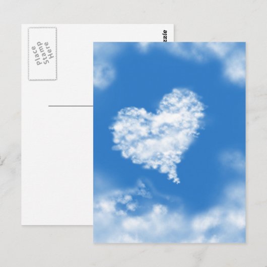 Lichtblauwe hemellijdende hemelgenezende liefde briefkaart (Voorkant / Achterkant)