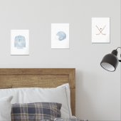 Lichtblauwe hockey aangepaste naam muur kunst set (Slaapkamer)