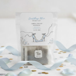 Lichtblauwe Hoge Hakken Bruidsfeest Vierkante Sticker