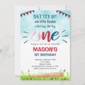 Lichtblauwe honkbal uitnodiging (Voorkant)