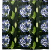 Lichtblauwe Hortensia Bloem Douchegordijn (Voorkant)
