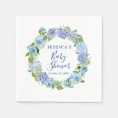 Lichtblauwe Hortensia Bloemen Baby Shower Papier Servet (Voorkant)