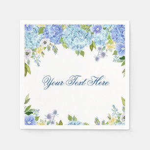 Lichtblauwe Hortensia Bloemen PARTY Papier Servet