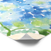 Lichtblauwe Hortensia Bruidsdouche Fotorekwisiet Poster (Hoek)