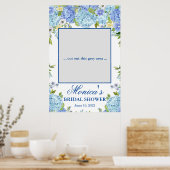 Lichtblauwe Hortensia Bruidsdouche Fotorekwisiet Poster (Keuken)