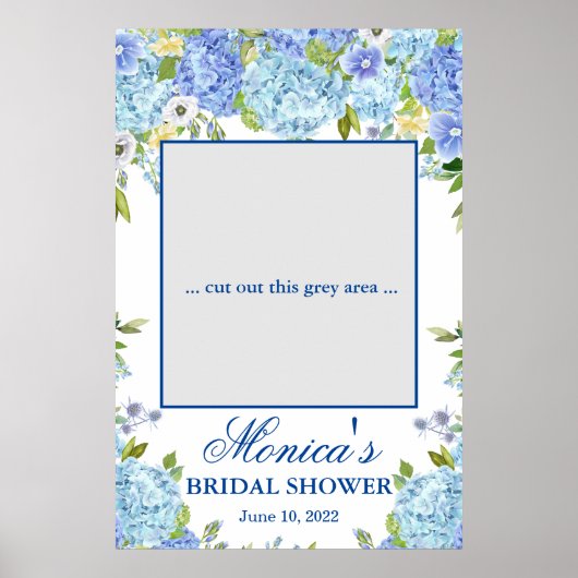 Lichtblauwe Hortensia Bruidsdouche Fotorekwisiet Poster (Voorkant)