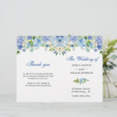 Lichtblauwe Hortensia Groene Touw Bruiloft (Staand voorkant)