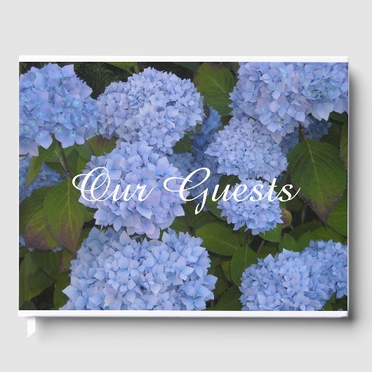 Lichtblauwe Hortensia's Gastenboek (Voorkant)