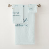 Lichtblauwe houten palmbomen Modern Beach House Bad Handdoek (Insitu)