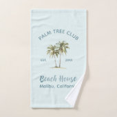 Lichtblauwe houten palmbomen Modern Beach House Bad Handdoek (Handdoek)