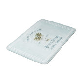 Lichtblauwe houten palmbomen Modern Beach House Badmat (Gekanteld)